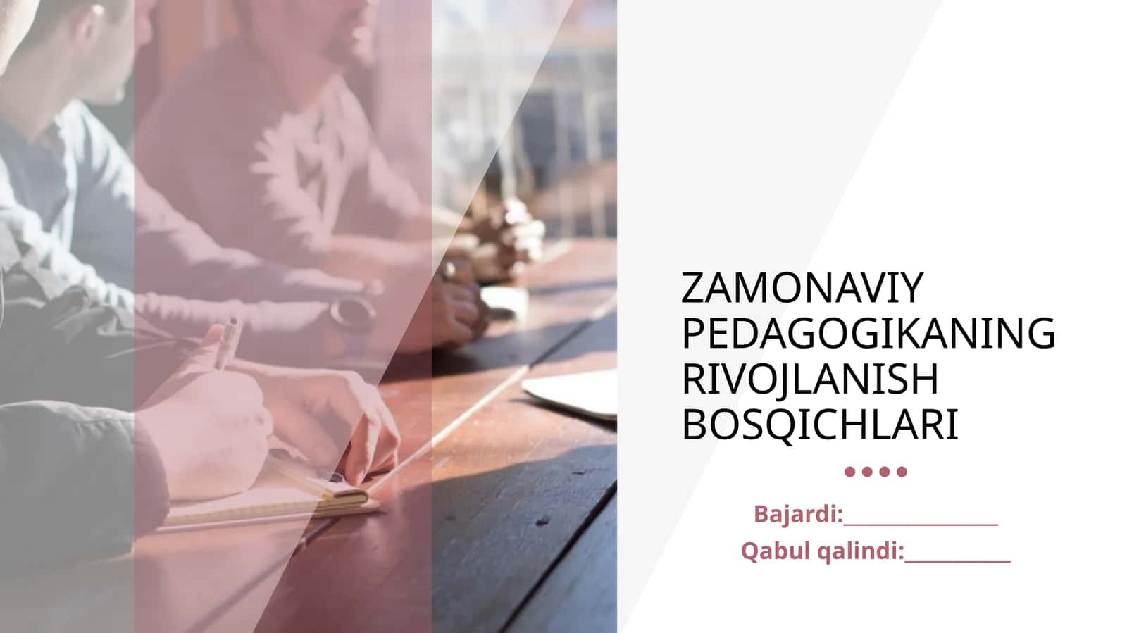 ZAMONAVIY PEDAGOGIKANING RIVOJLANISH BOSQICHLARI 1