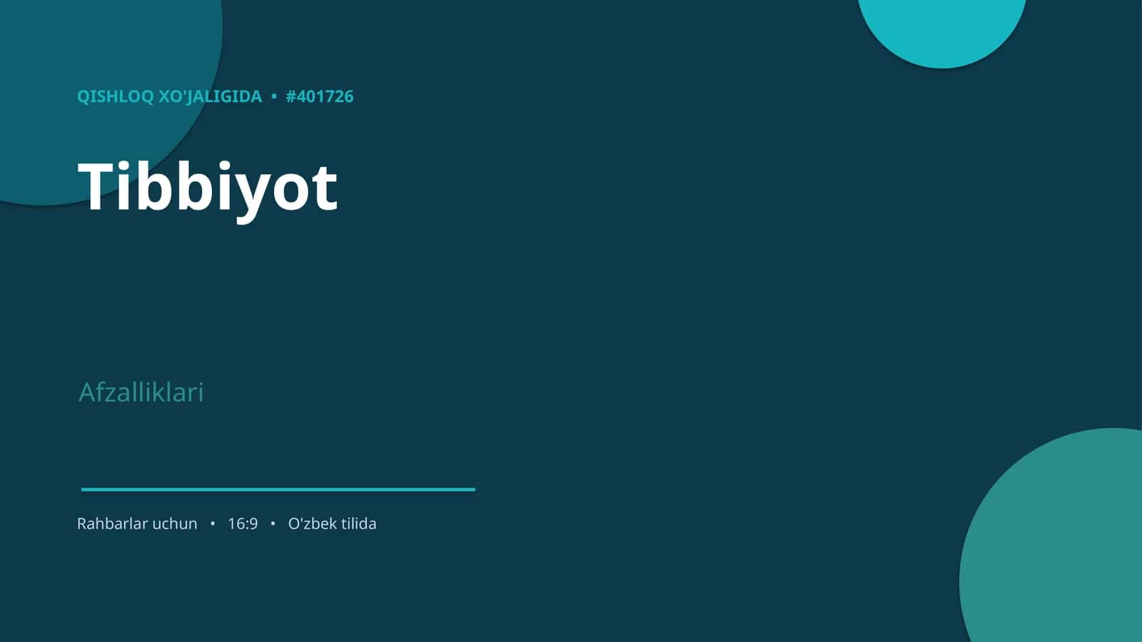 Tibbiyot 1