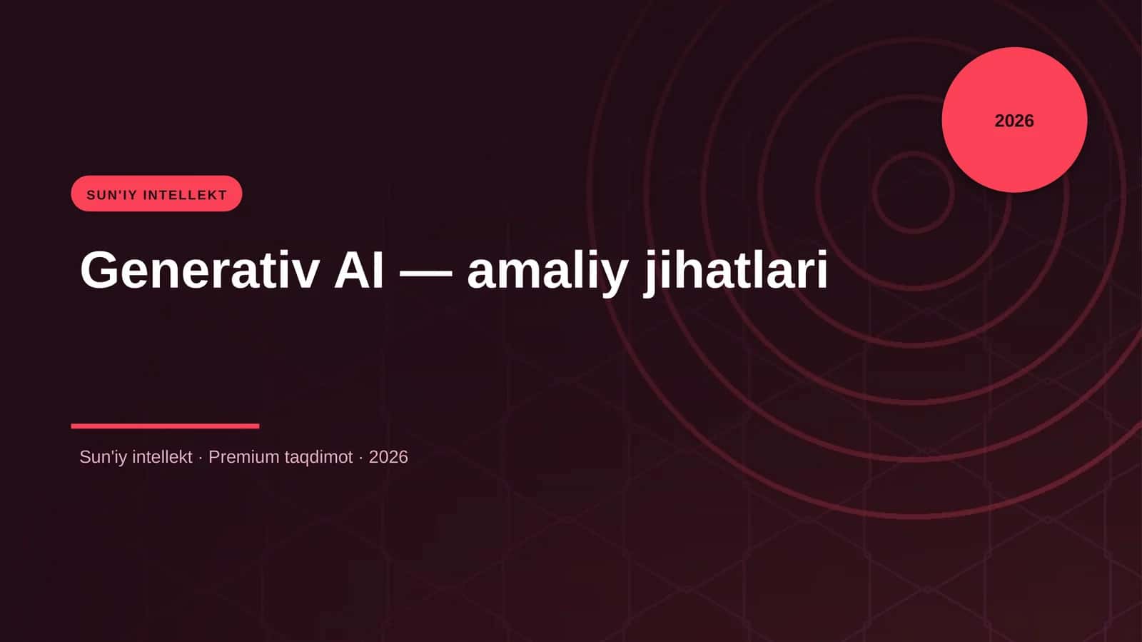 Generativ AI — amaliy jihatlari 1