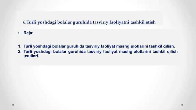 Turli yoshdagi bolalar guruhida tasviriy faoliyatni tashkil etish 1