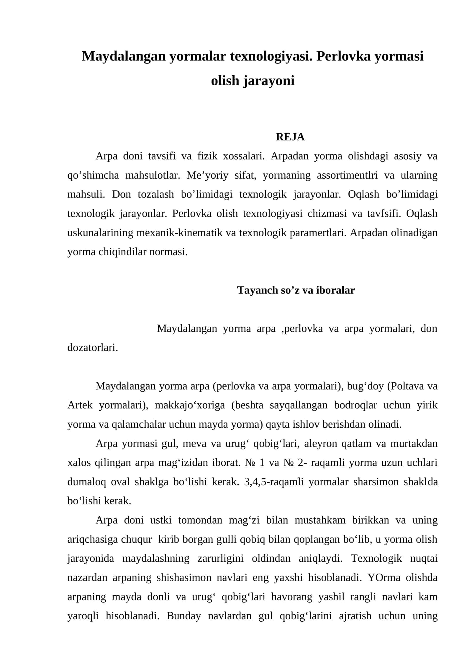 Maydalangan yormalar texnologiyasi 1