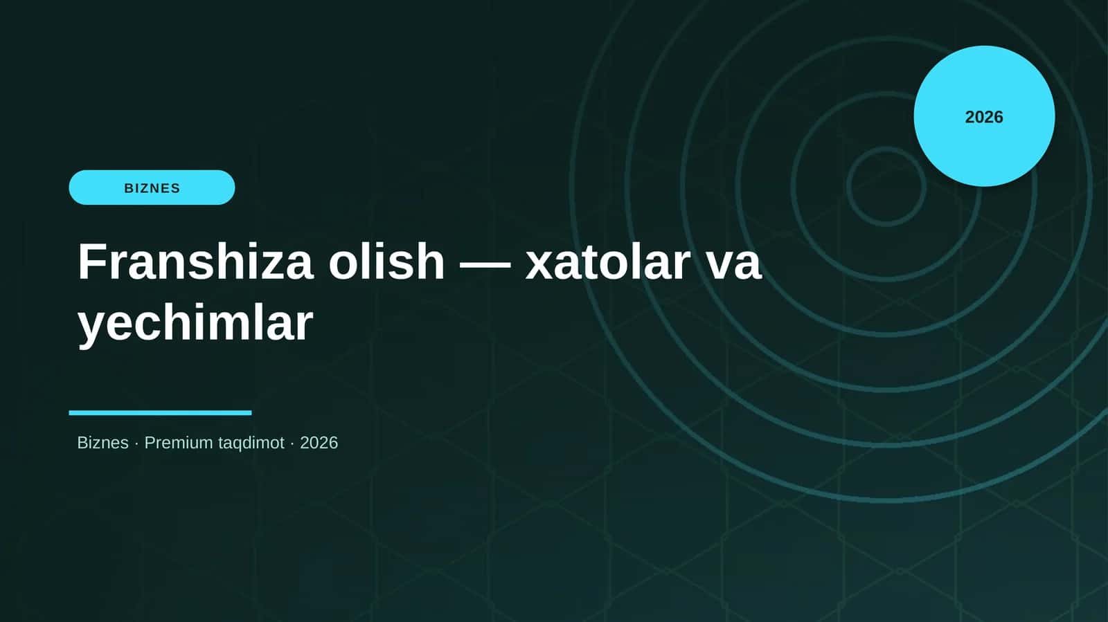 Franshiza olish — xatolar va yechimlar 1