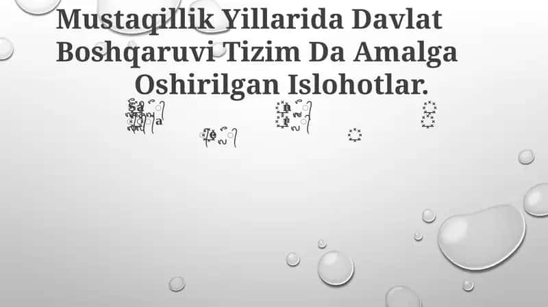 Mustaqillik Yillarida Davlat Boshqaruvi Tizim Da Amalga Oshirilgan Islohotlar 1