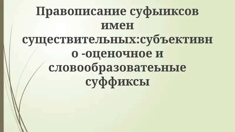 Правописание суффиксов 1