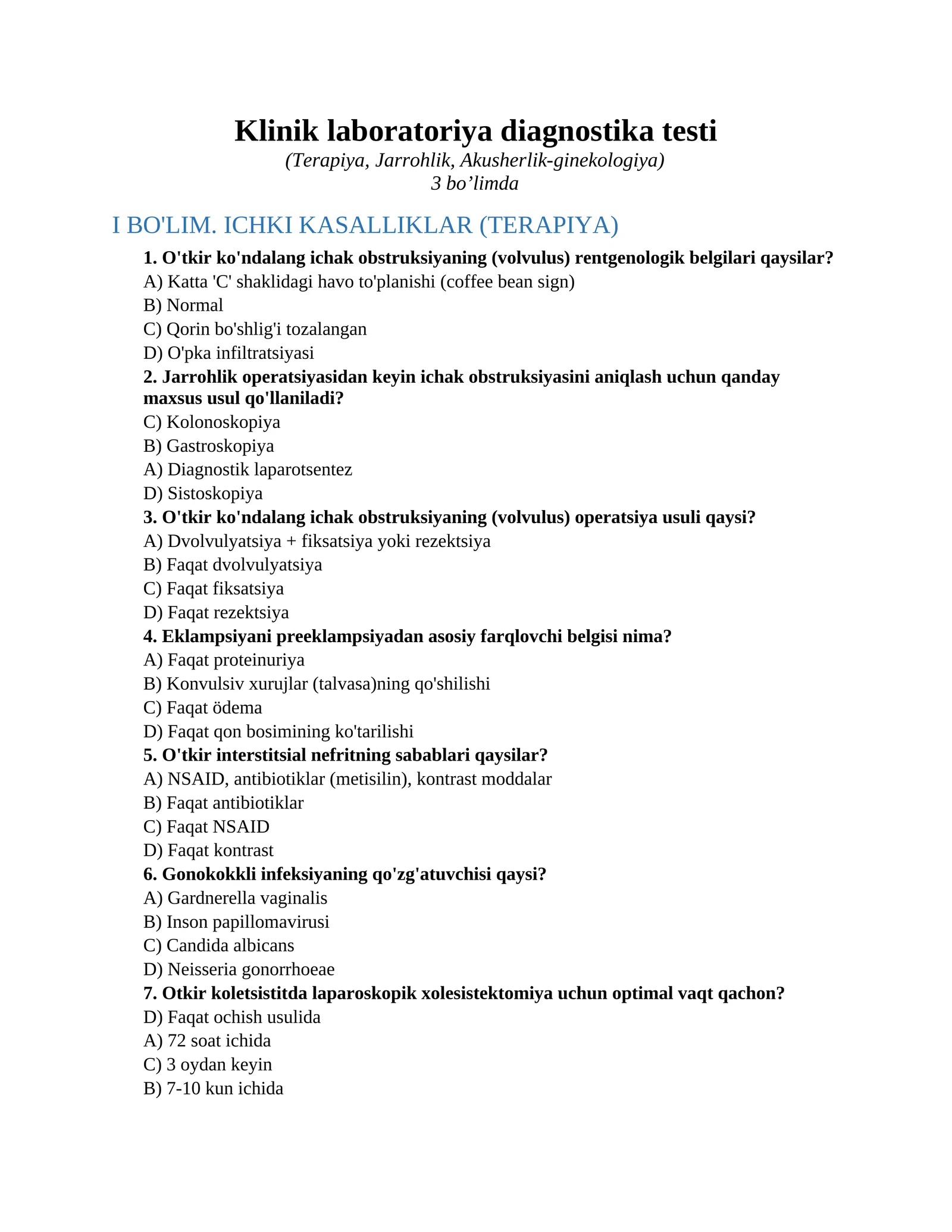 Klinik laboratoriya diagnostika testi 1