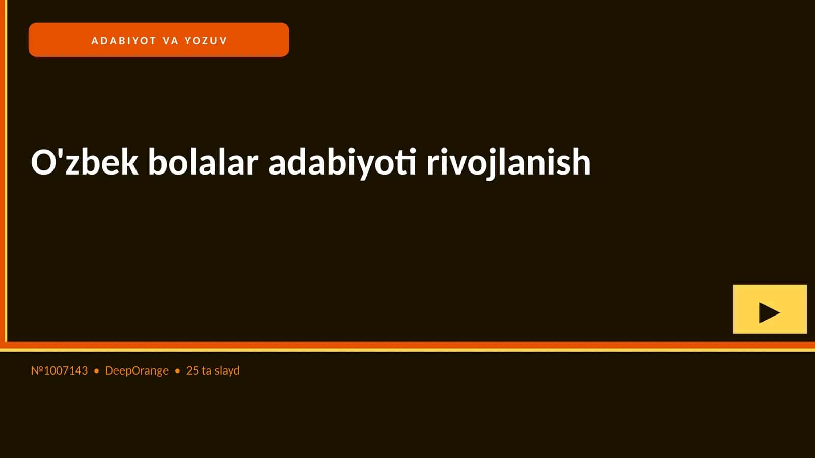 O'zbek bolalar adabiyoti rivojlanish 1
