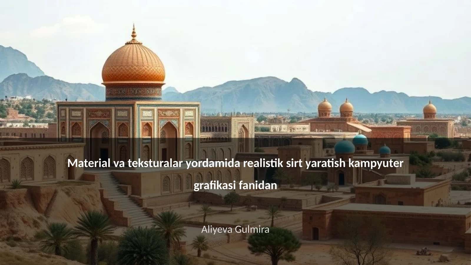 Material va teksturalar yordamida realistik sirt yaratish kampyuter grafikasi fanidan 1