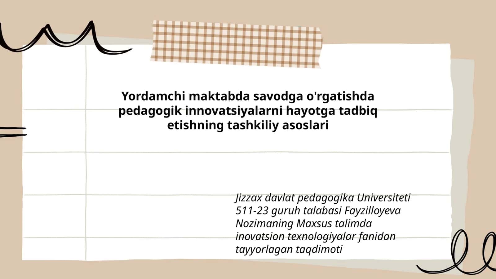Maxsus talimda inovatsion texnologiyalar fanidan tayyorlagan taqdimoti 1