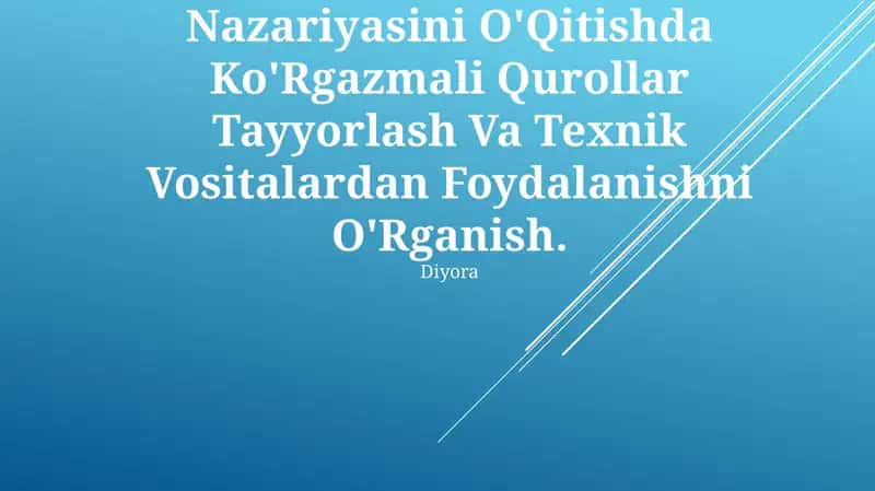 Elektrolitik Dissotsialanish Nazariyasini O'Qitishda Ko'Rgazmali Qurollar Tayyorlash Va Texnik Vositalardan Foydalanishni O'Rganish 1
