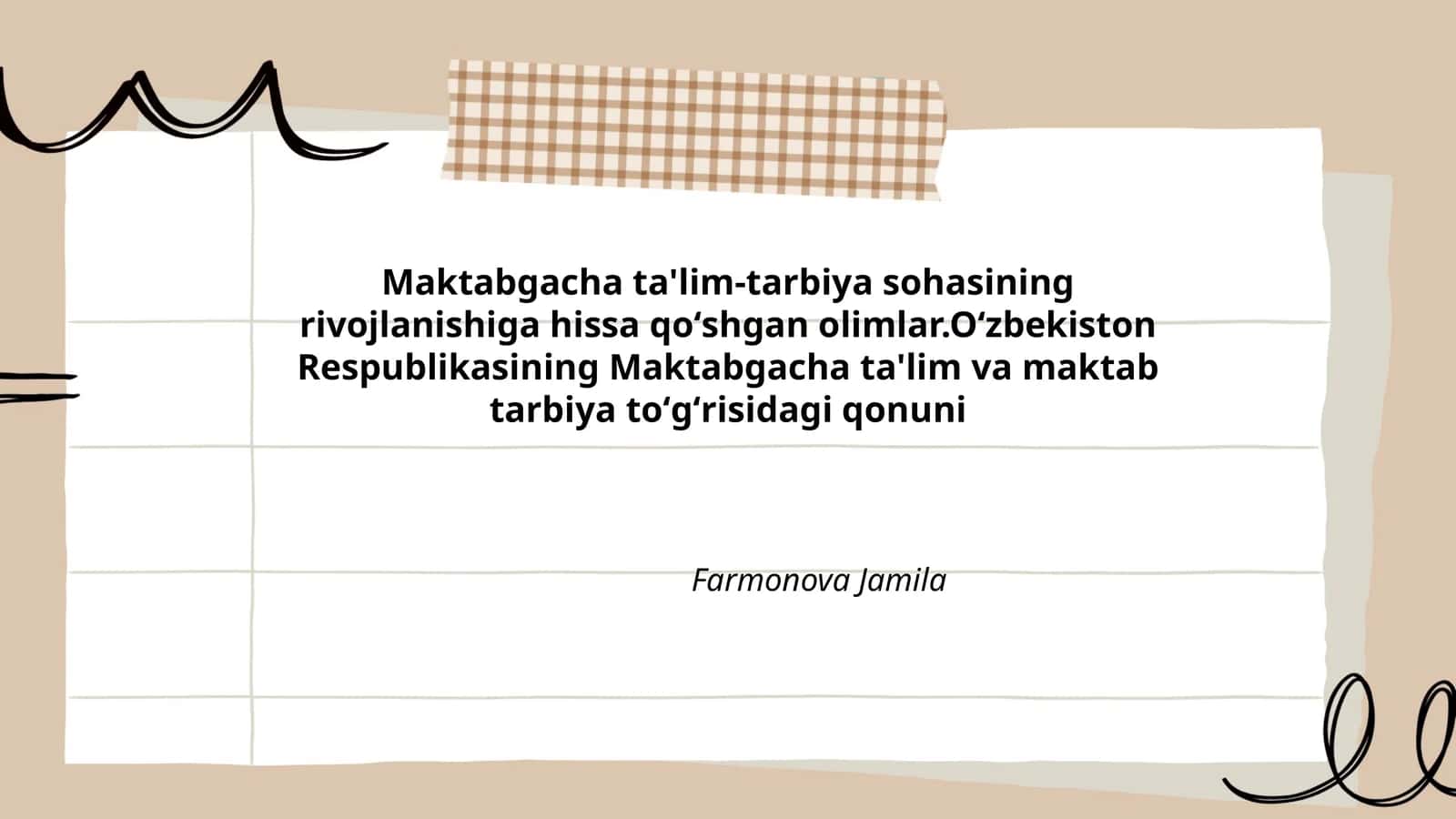Oʻzbekiston Respublikasining Maktabgacha ta'lim va maktab tarbiya toʻgʻrisidagi qonuni 1