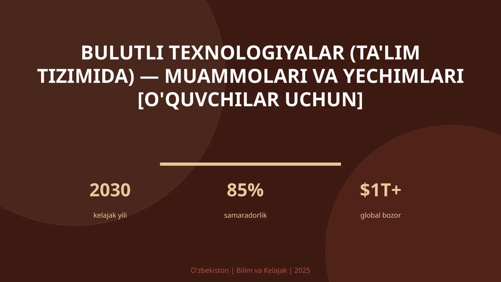 Bulutli texnologiyalar (ta'lim tizimida) — muammolari va yechimlari [o'quvchilar uchun] 1