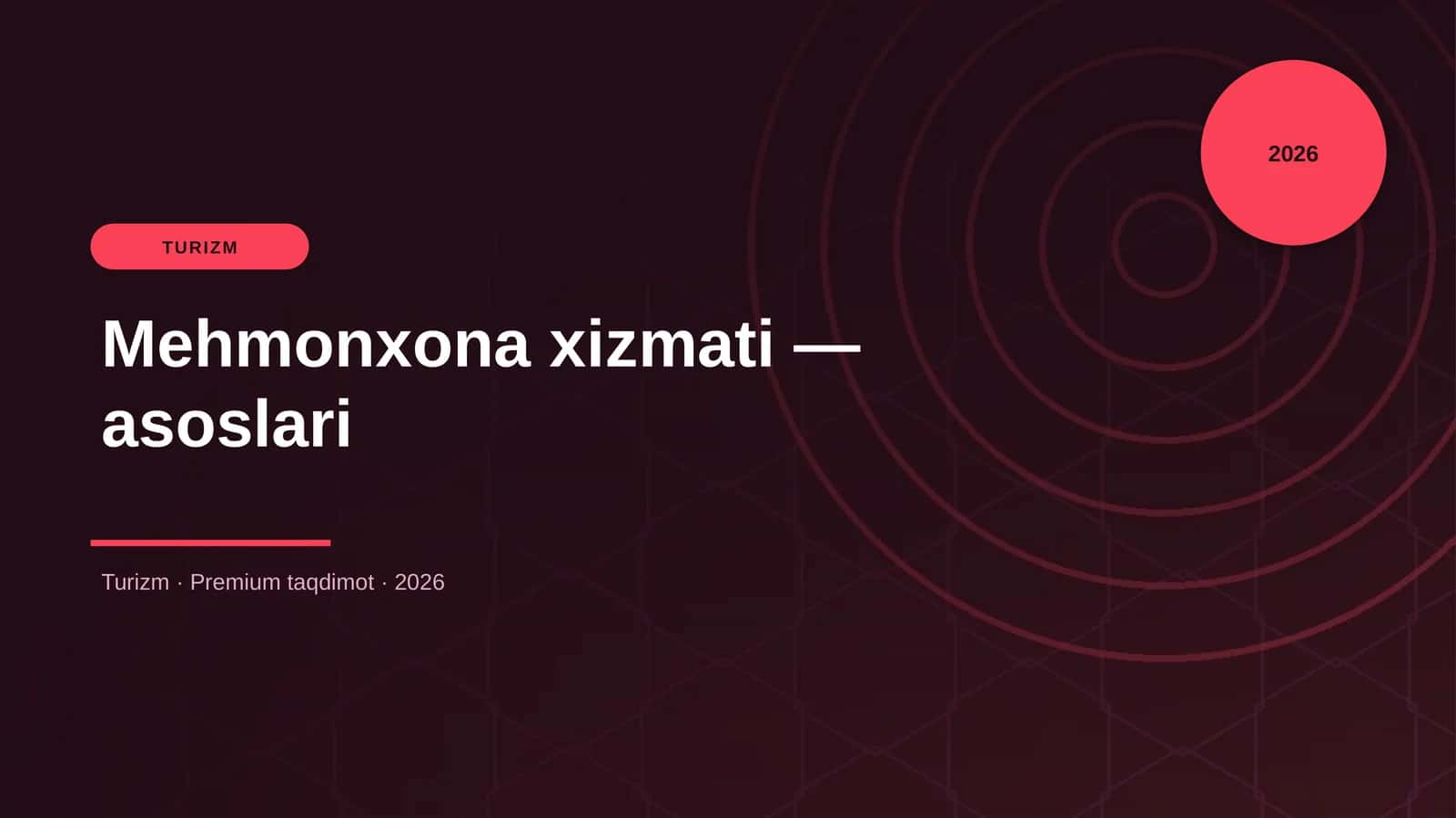 Mehmonxona xizmati — asoslari 1