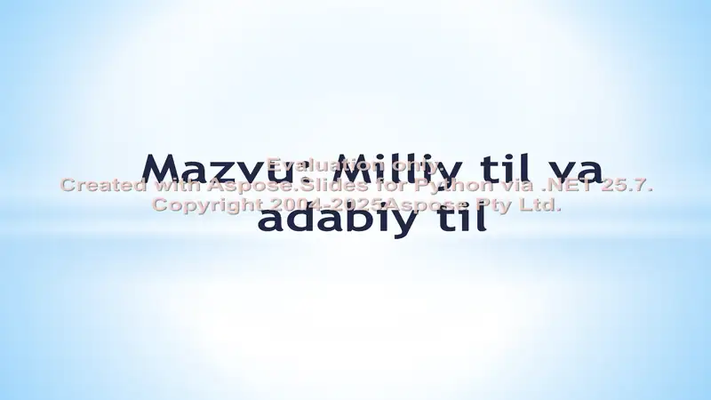 Milliy til va adabiy til 1