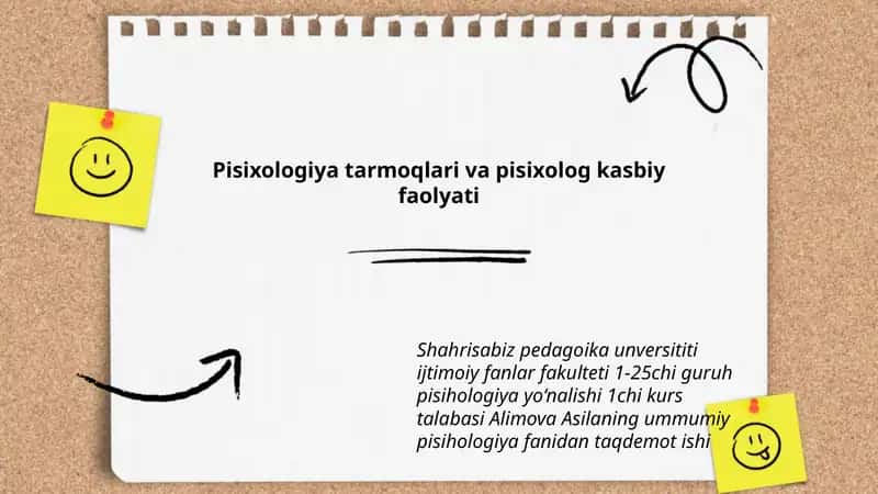 Pisixologiya tarmoqlari va pisixolog kasbiy faolyati 1