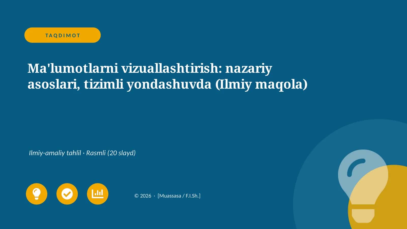 Ma'lumotlarni vizuallashtirish: nazariy asoslari, tizimli yondashuvda (Ilmiy maqola) 1