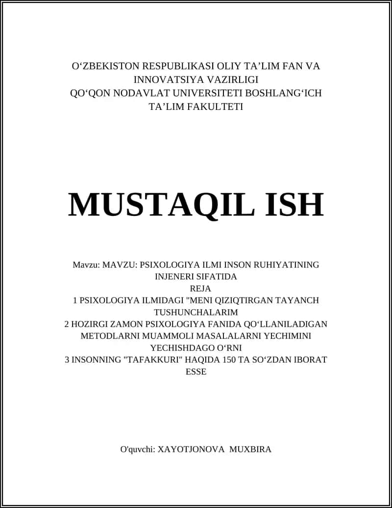 Psixologiya Ilmi Inson Ruhiyatining Injeneri Sifatida 1