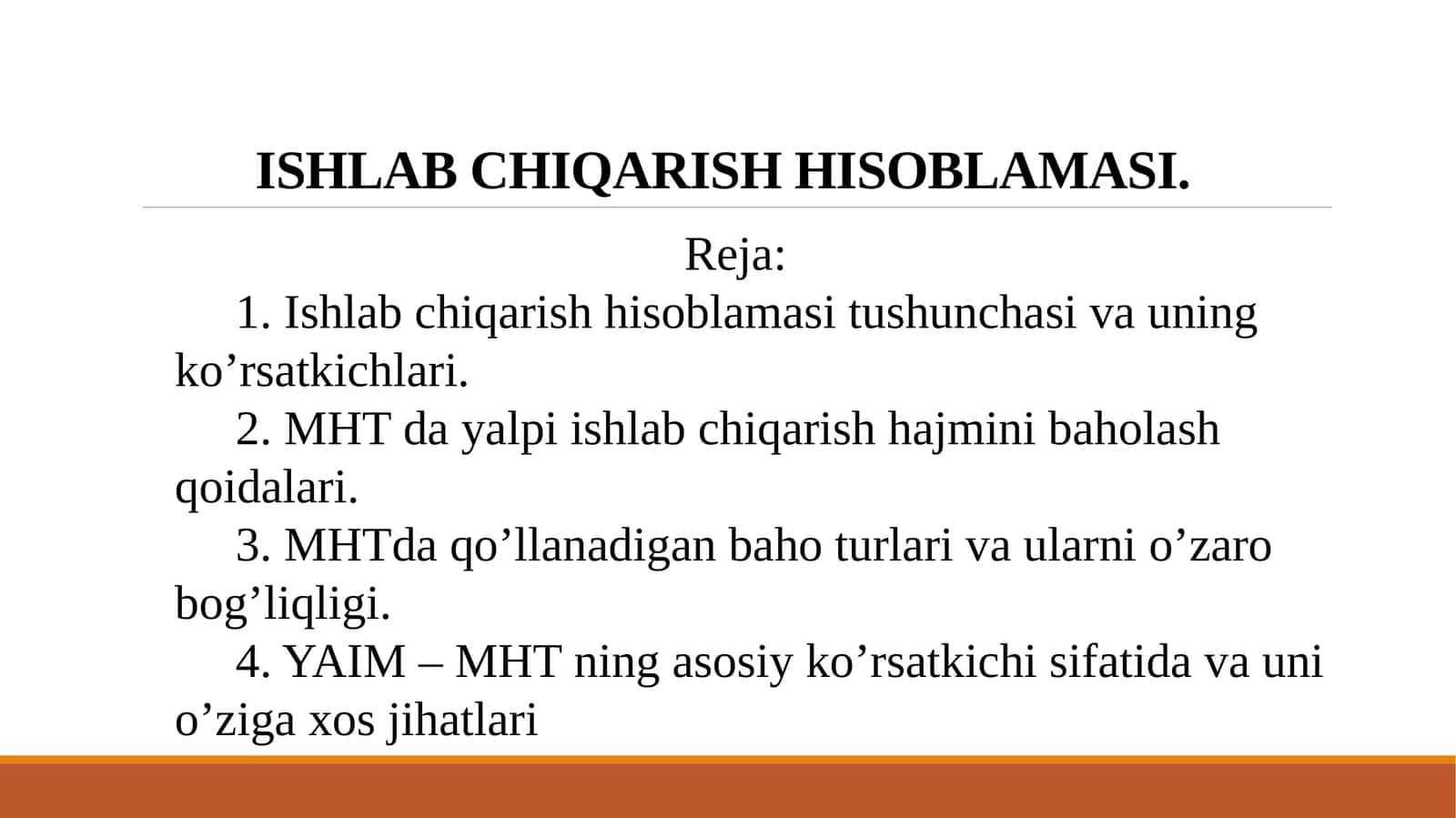 ISHLAB CHIQARISH HISOBLAMASI. 1