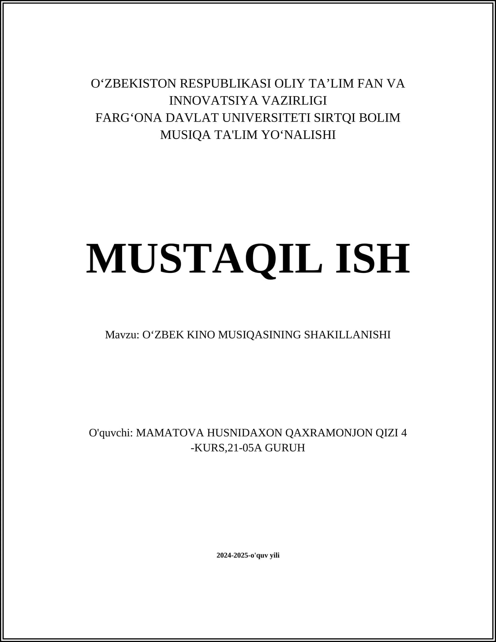 Oʻzbek kino musiqasining tarixi 1