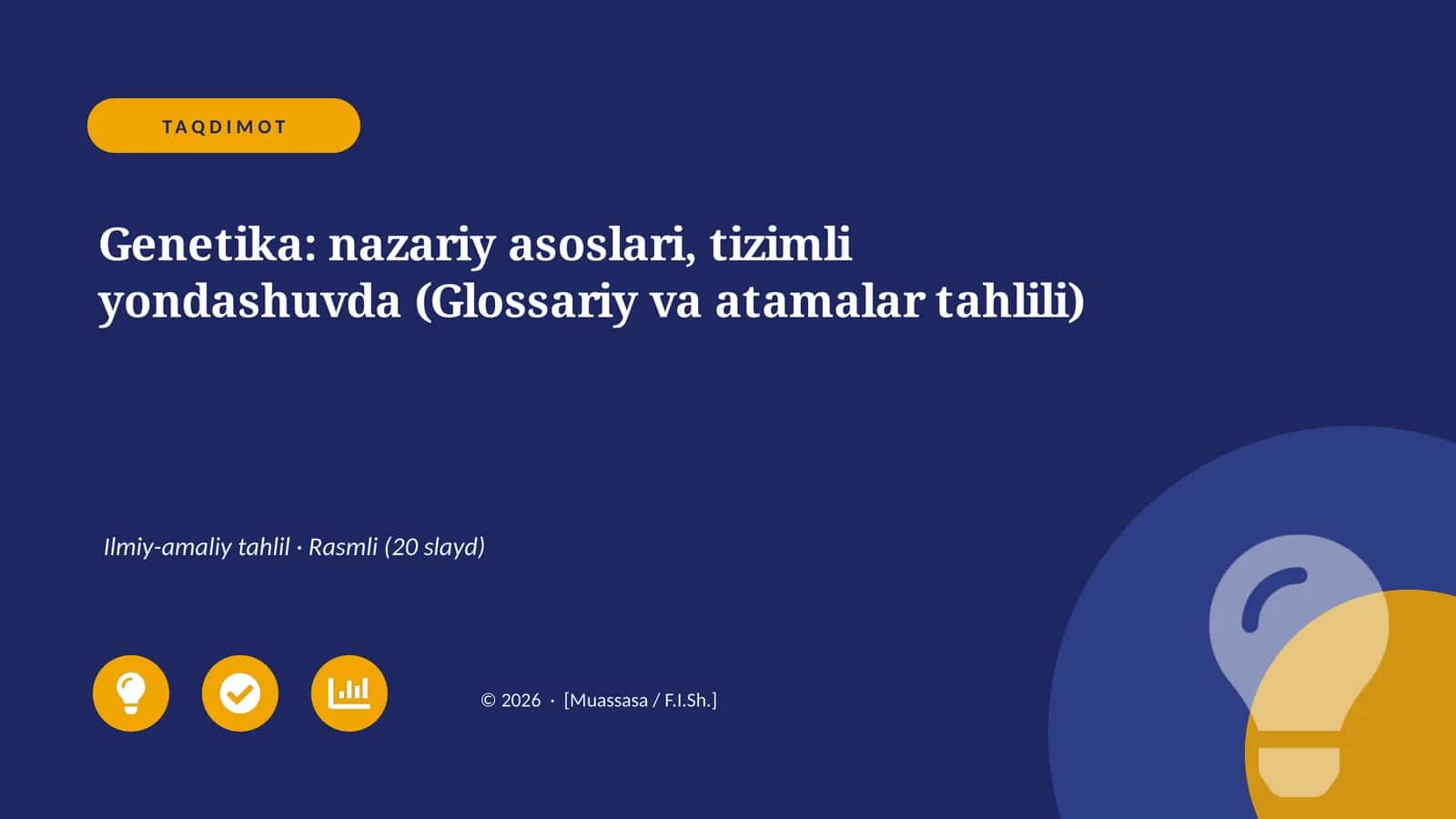 Genetika: nazariy asoslari, tizimli yondashuvda (Glossariy va atamalar tahlili) 1