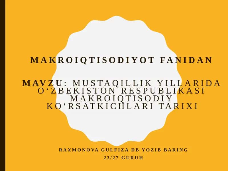 Mustaqillik yillarida Oʻzbekiston Respublikasi makroiqtisodiy koʻrsatkichlari tarixi 1