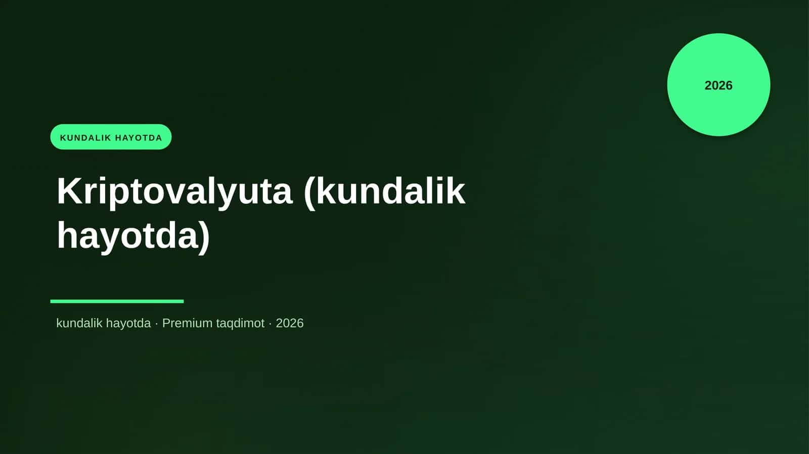 Kriptovalyuta (kundalik hayotda) 1
