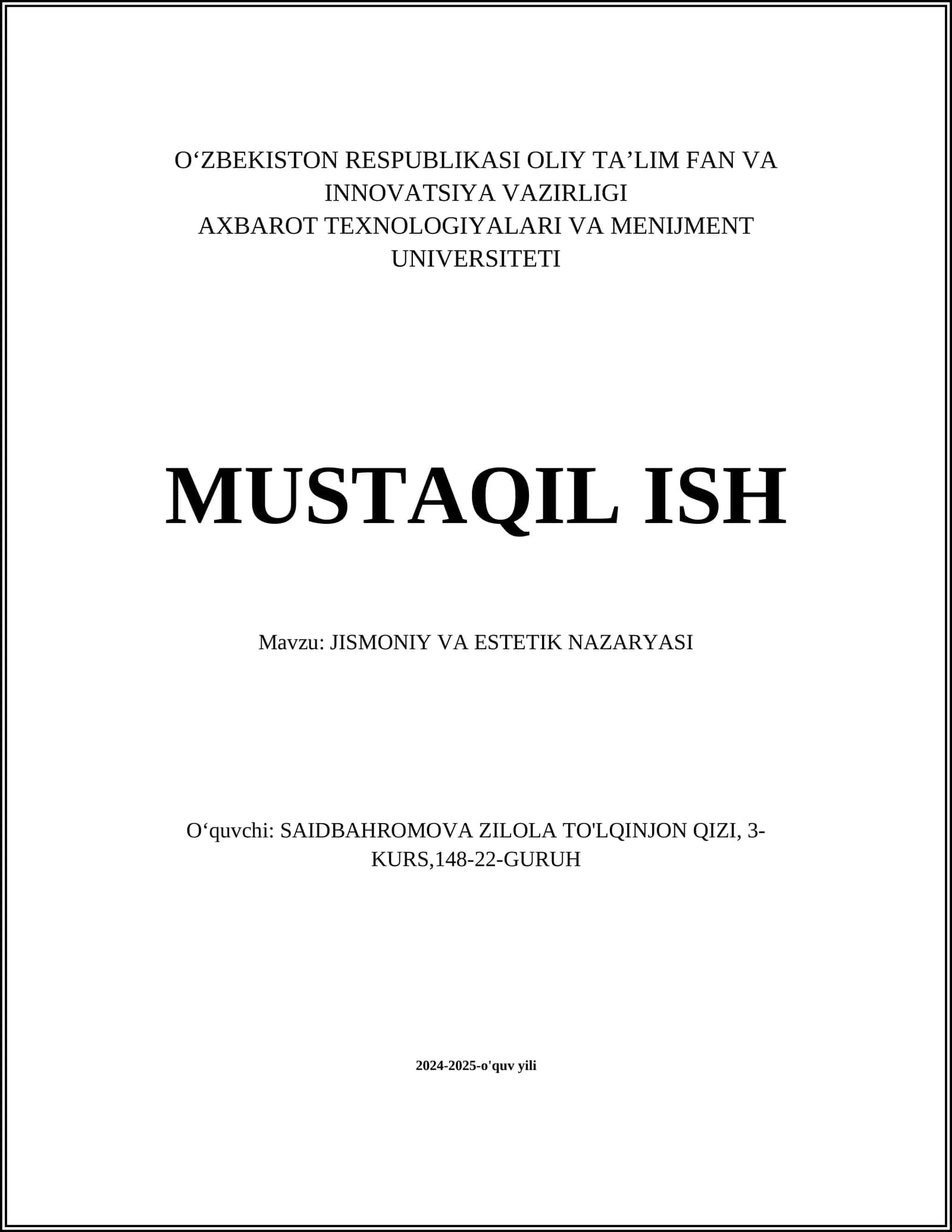 Jismoniy tarbiya nazariyasi 1