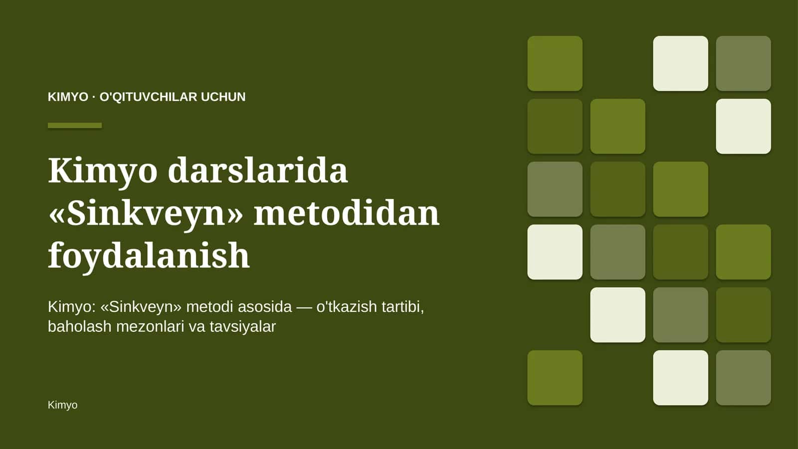 kimyo darslarida sinkveyn metodidan foydalanish 2044 1