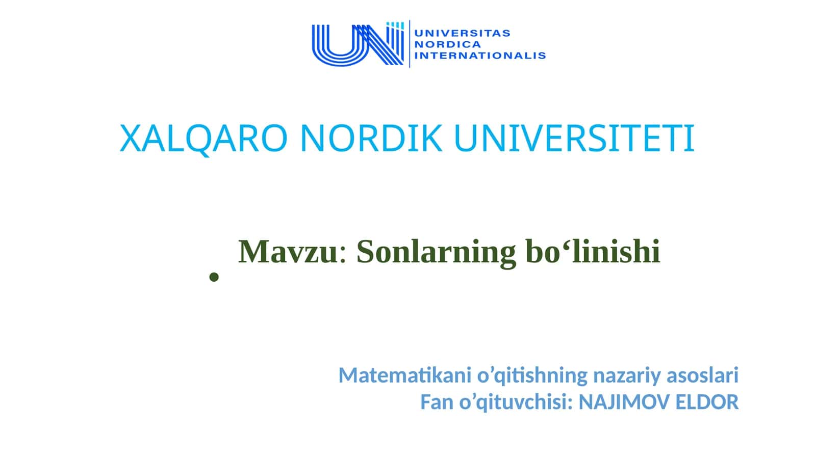 Sonlarning bo‘linishi 1