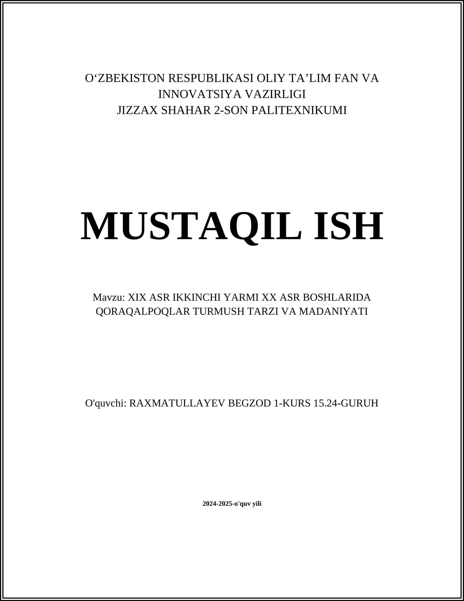Qoraqalpoq xo'jalik tizimi 1