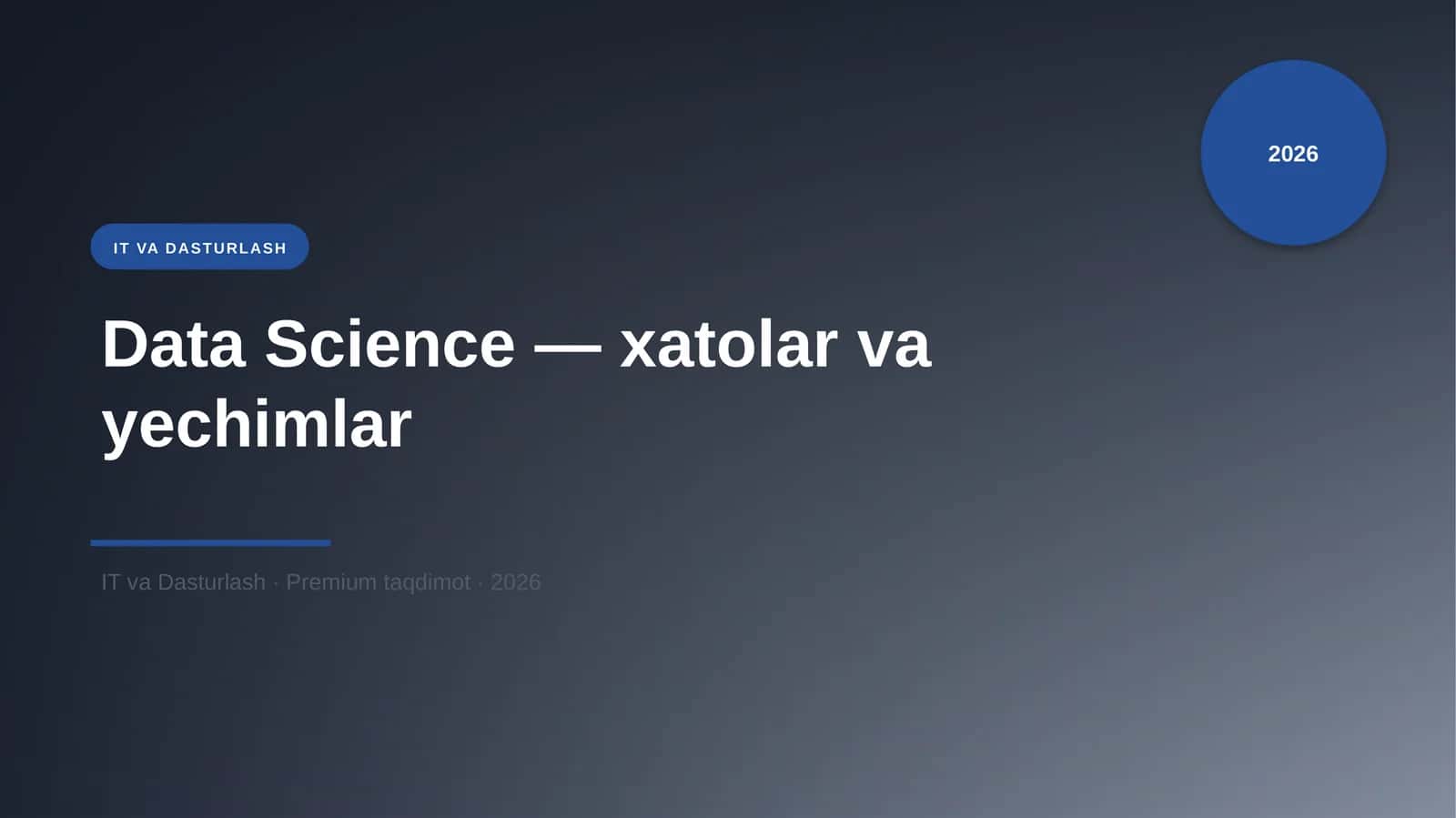 Data Science — xatolar va yechimlar 1