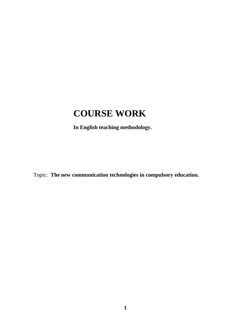 In English teaching methodology 1