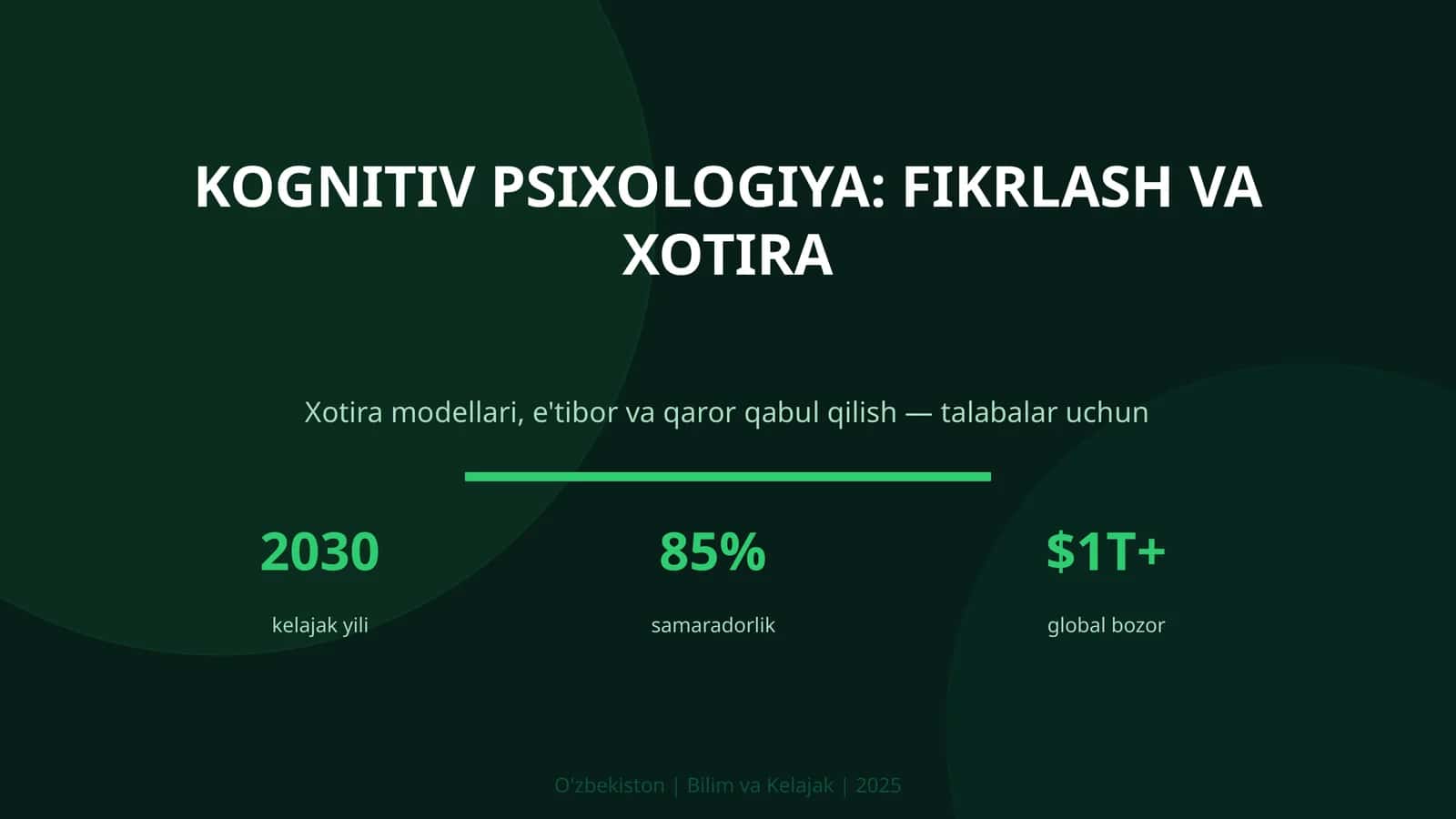 KOGNITIV PSIXOLOGIYA: FIKRLASH VA XOTIRA 1