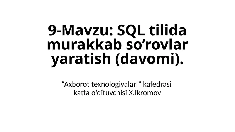 SQL JOIN 1