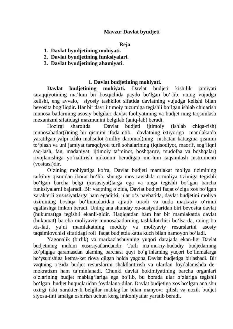 Davlat budjeti 1