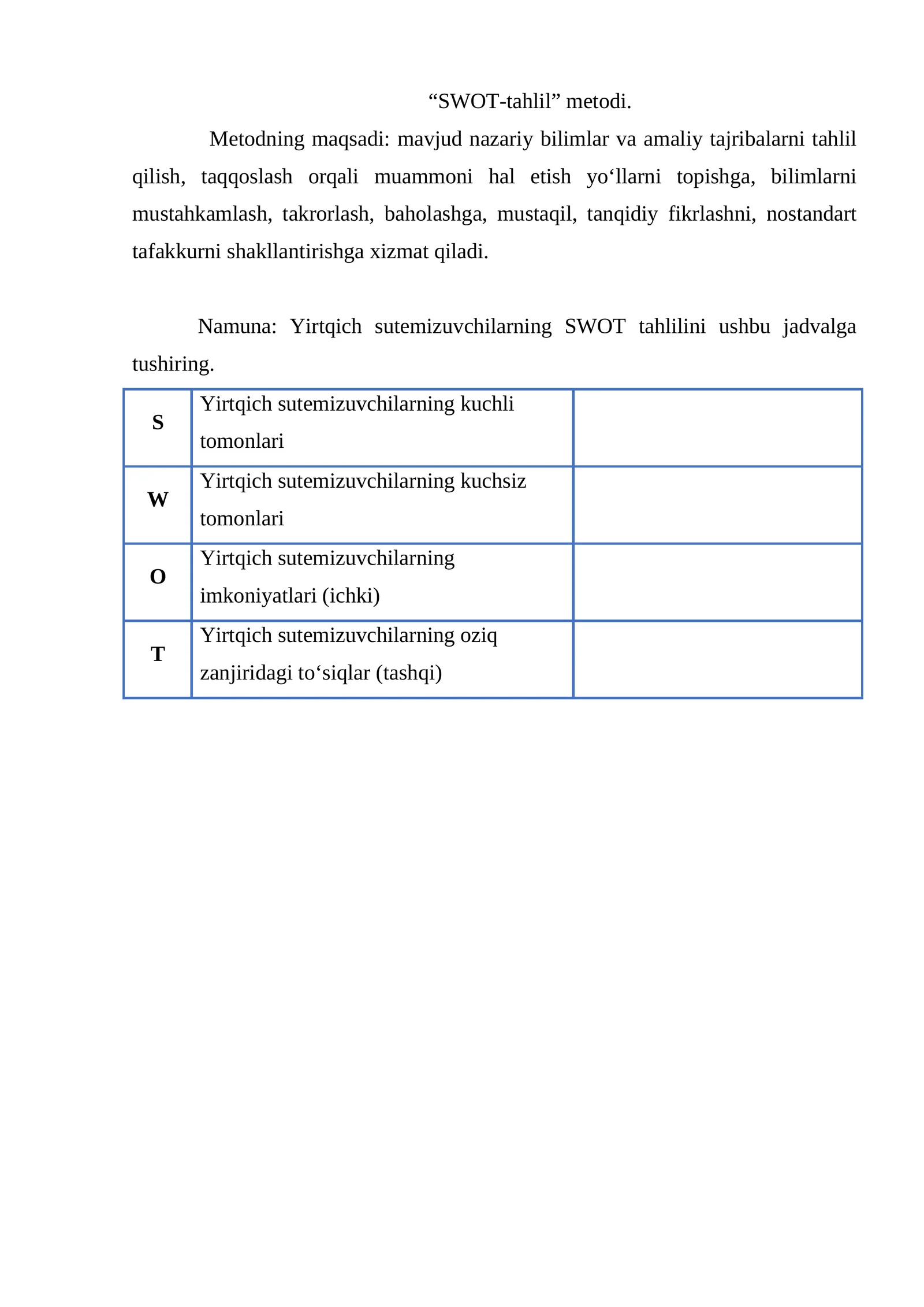 SWOT-tahlil 1