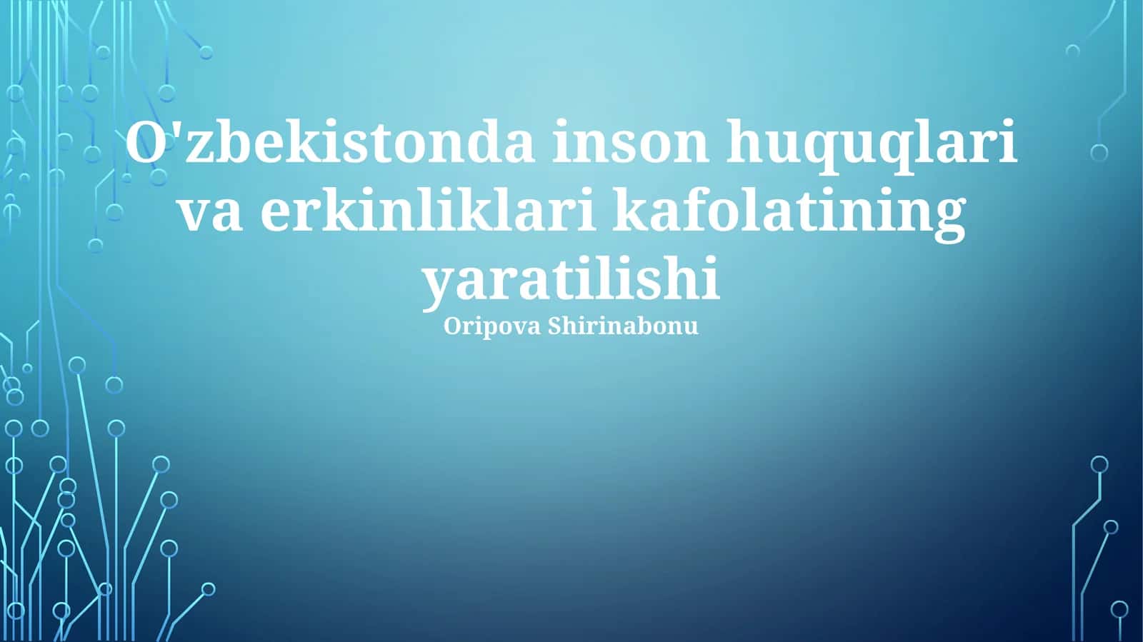 O'zbekistonda inson huquqlari va erkinliklari kafolatining yaratilishi 1