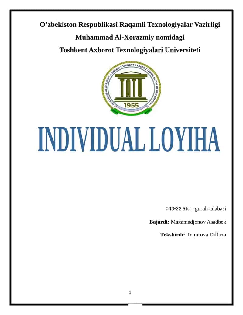 INDIVIDUAL LOYIHA 11-variant 1