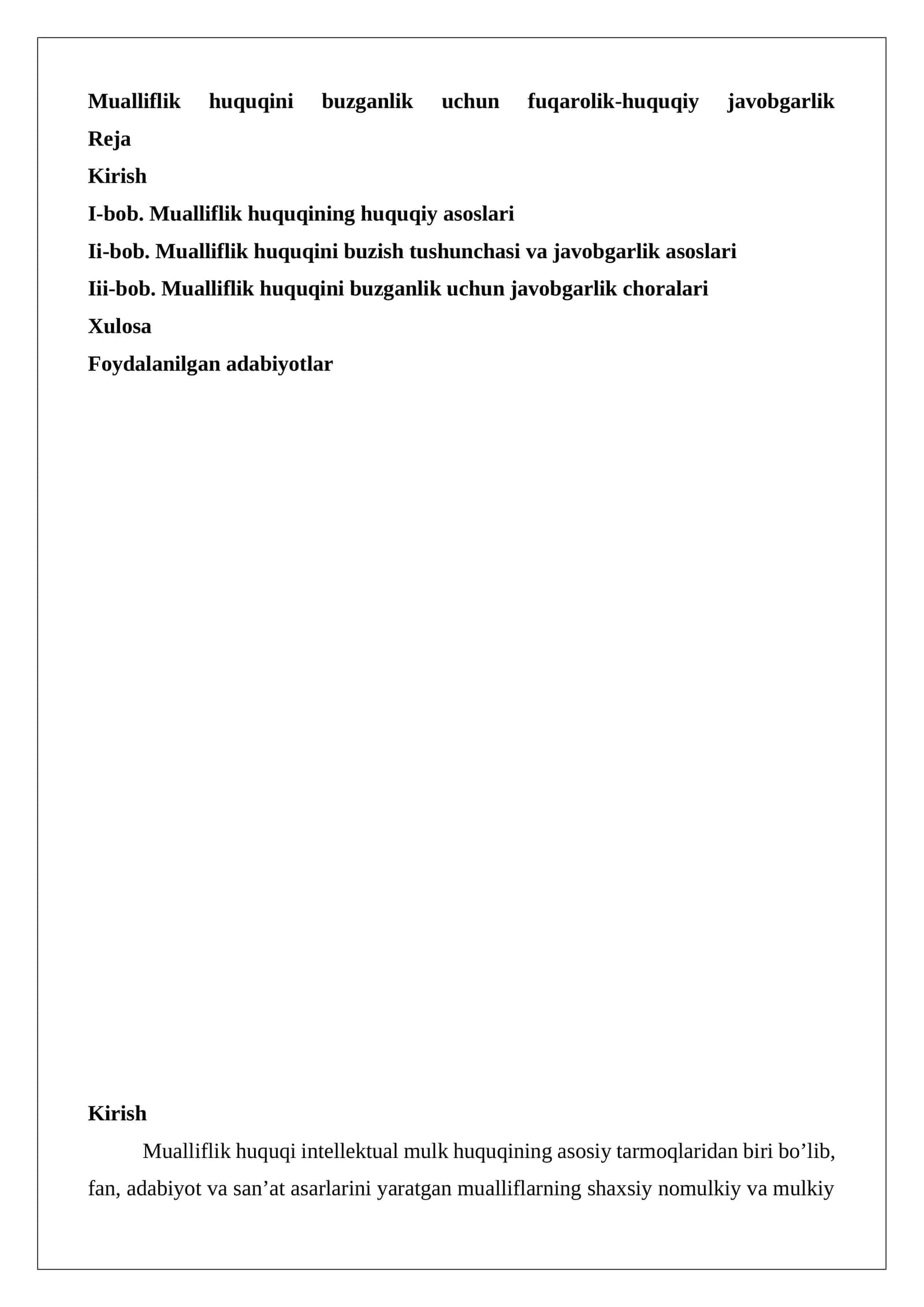 Mualliflik huquqini buzganlik uchun fuqarolik-huquqiy javobgarlik 1