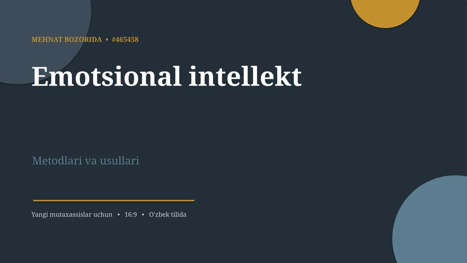 Emotsional intellekt Metodlari va usullari 1