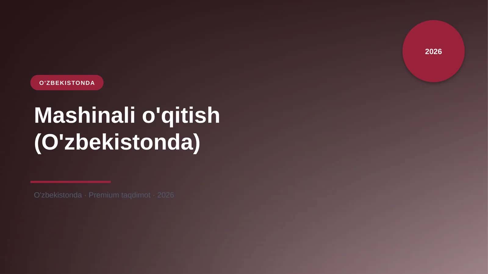 Mashinali o'qitish (O'zbekistonda) 1