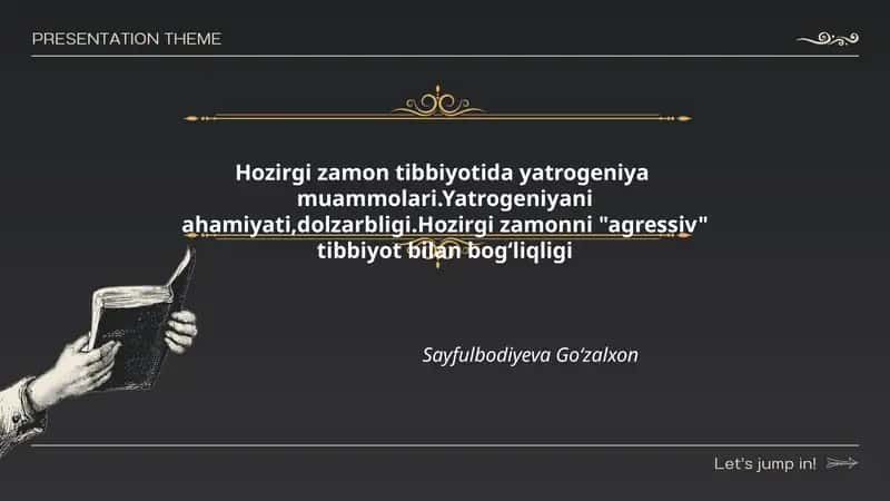 Yatrogeniyaning taʼrifi va tasnifi zamonaviy tibbiyotda 1