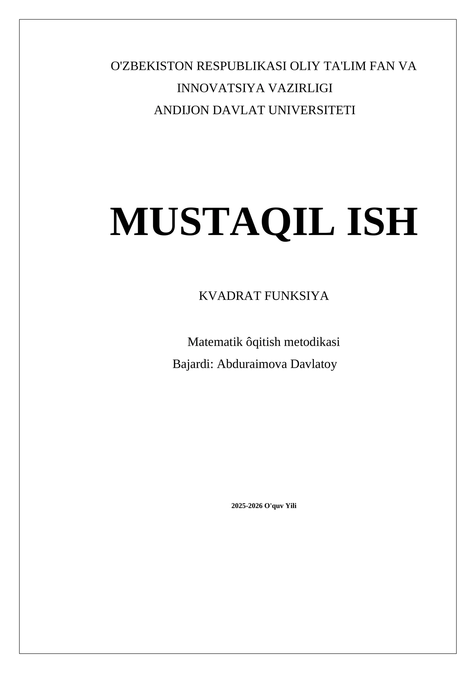KVADRAT FUNKSIYA 1