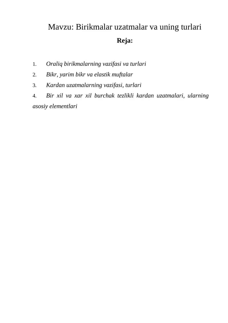 Birikmalar uzatmalar va uning turlari 1