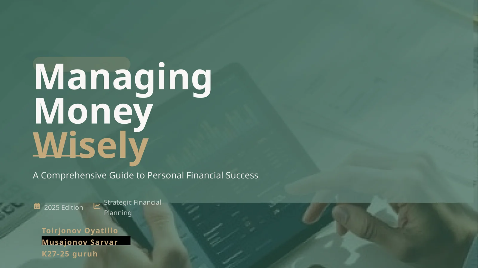 Managing Money Wisely 1