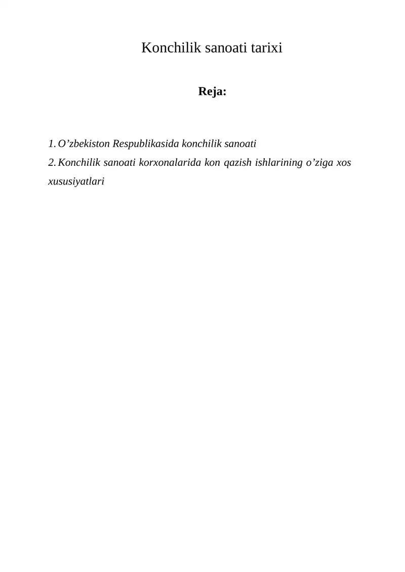 Konchilik sanoati tarixi 1