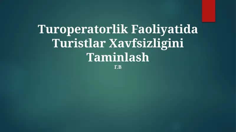 Turoperatorlik Faoliyatida Turistlar Xavfsizligini Taminlash 1
