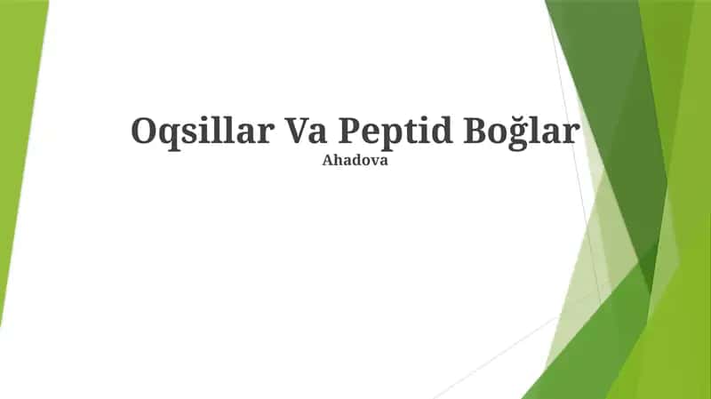 Oqsillar Va Peptid Boğlar 1