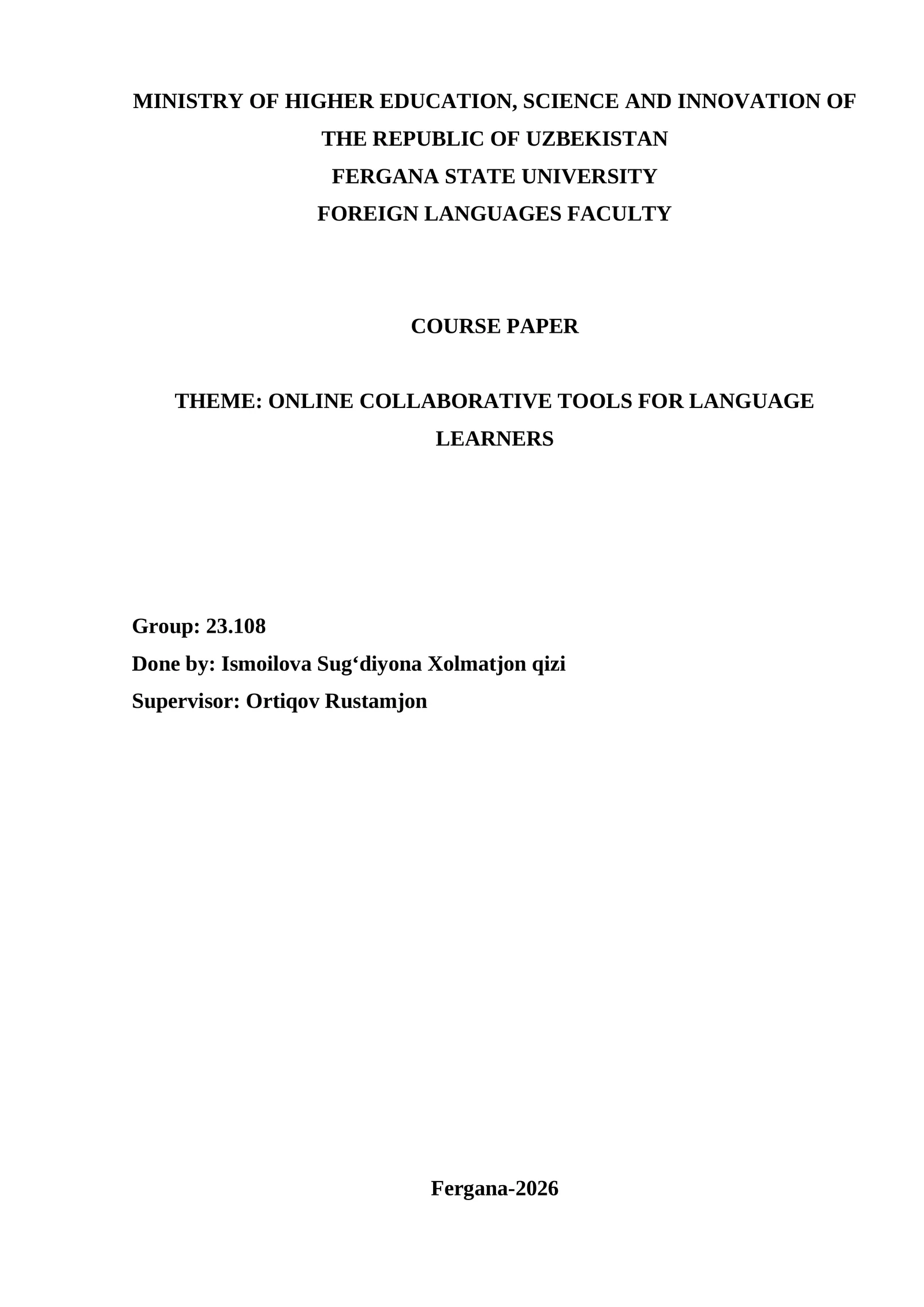 ONLINE COLLABORATIVE TOOLS FOR LANGUAGE LEARNERS 1