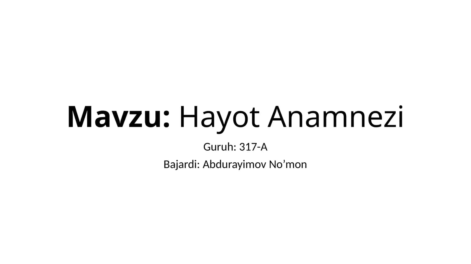HayotAnamnezi 1