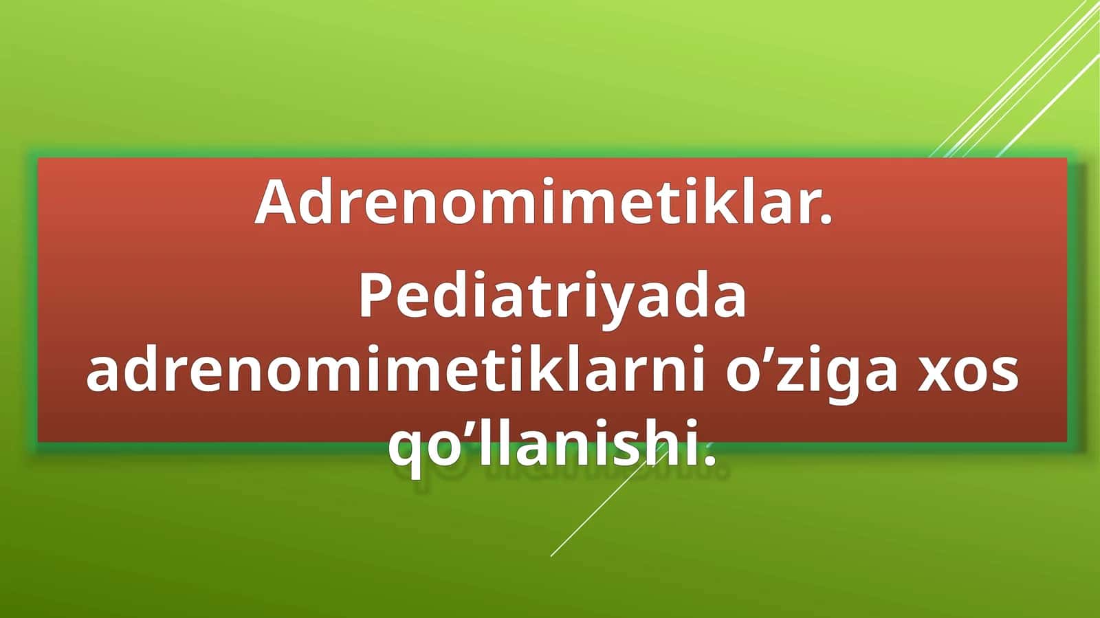 Adrenomimetiklar 1